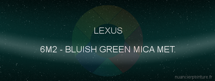 Peinture Lexus 6M2 Bluish Green Mica Met.