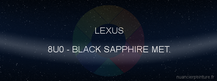 Peinture Lexus 8U0 Black Sapphire Met.