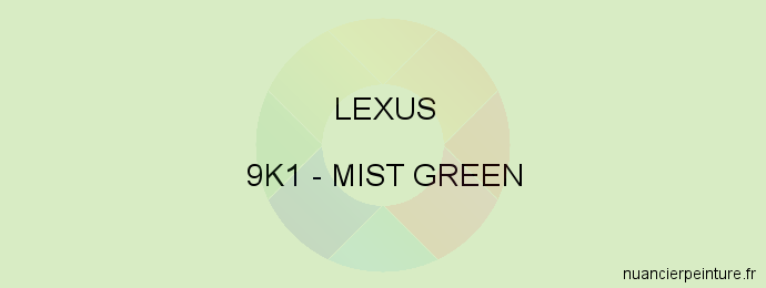 Peinture Lexus 9K1 Mist Green