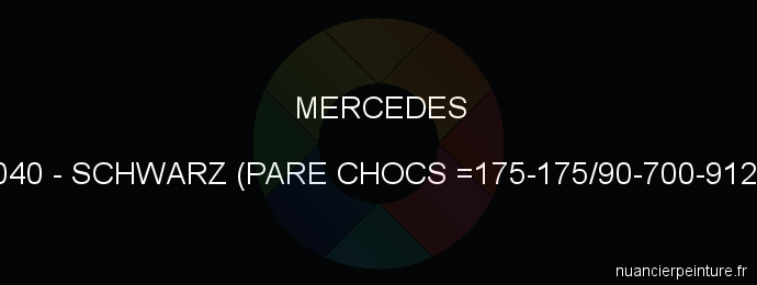 Peinture Mercedes 0040 Schwarz (pare Chocs =175-175/90-700-9120)
