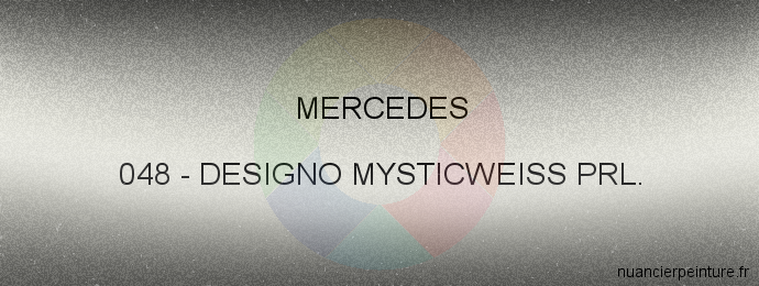 Peinture Mercedes 048 Designo Mysticweiss Prl.