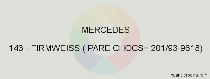 Peinture Mercedes 143 Firmweiss ( Pare Chocs= 201/93-9618)