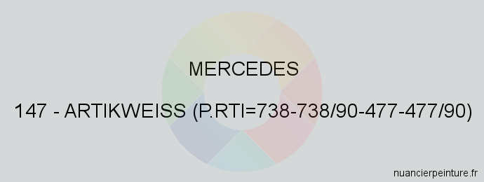 Peinture Mercedes 147 Artikweiss (p.rti=738-738/90-477-477/90)