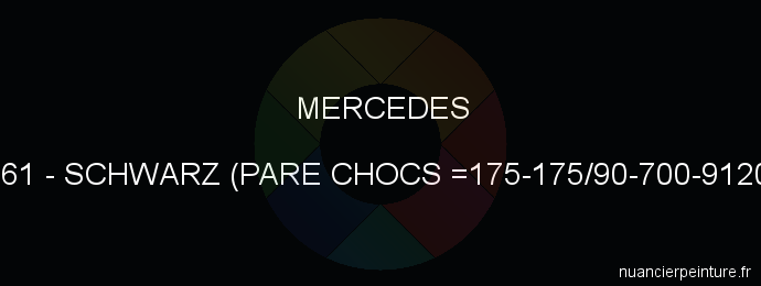 Peinture Mercedes 161 Schwarz (pare Chocs =175-175/90-700-9120)
