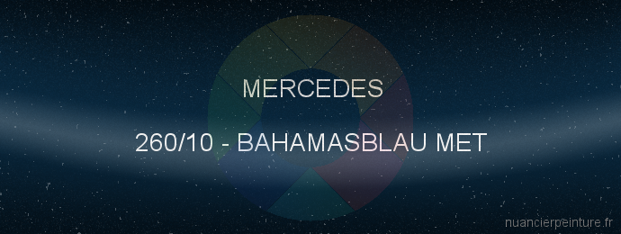 Peinture Mercedes 260/10 Bahamasblau Met