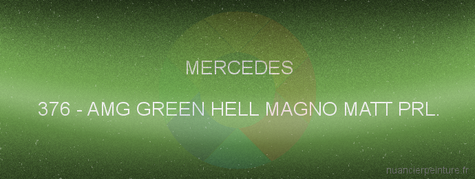 Peinture Mercedes 376 Amg Green Hell Magno Matt Prl.