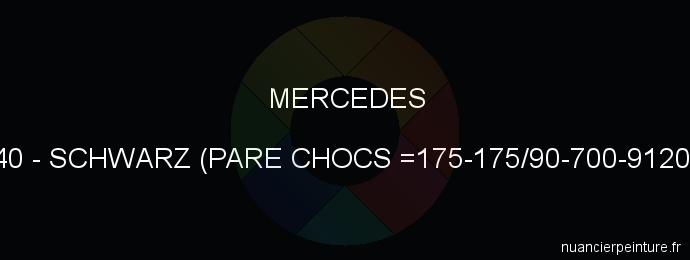 Peinture Mercedes 40 Schwarz (pare Chocs =175-175/90-700-9120)