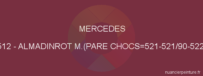 Peinture Mercedes 512 Almadinrot M.(pare Chocs=521-521/90-522)