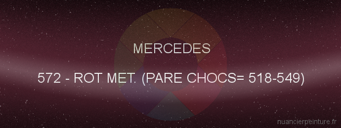 Peinture Mercedes 572 Rot Met. (pare Chocs= 518-549)