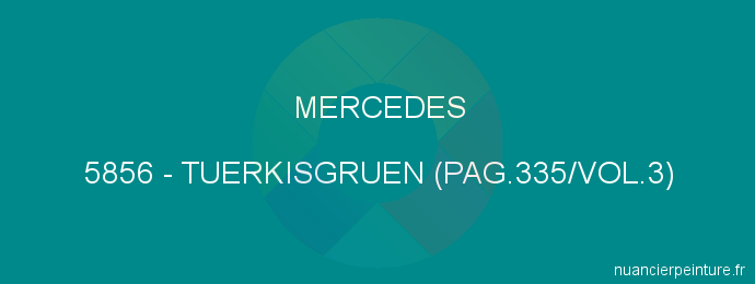 Peinture Mercedes 5856 Tuerkisgruen (pag.335/vol.3)