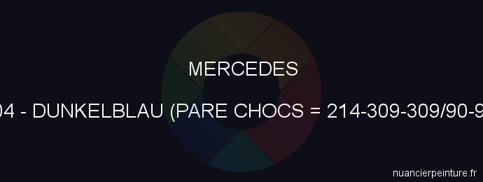 Peinture Mercedes 5904 Dunkelblau (pare Chocs = 214-309-309/90-944)