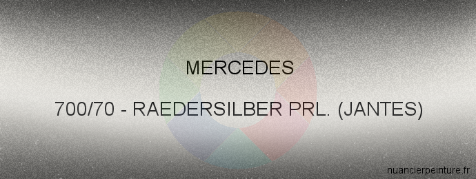 Peinture Mercedes 700/70 Raedersilber Prl. (jantes)