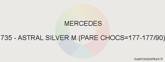 Peinture Mercedes 735 Astral Silver M.(pare Chocs=177-177/90)