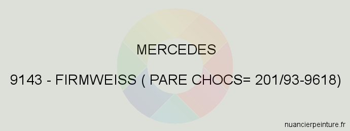 Peinture Mercedes 9143 Firmweiss ( Pare Chocs= 201/93-9618)