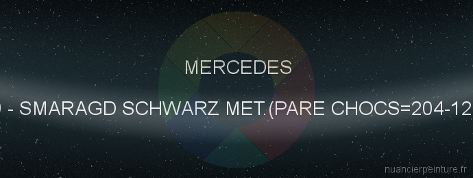 Peinture Mercedes 9189 Smaragd Schwarz Met.(pare Chocs=204-122/96)