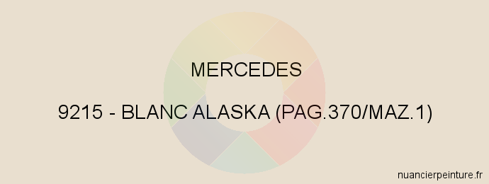 Peinture Mercedes 9215 Blanc Alaska (pag.370/maz.1)