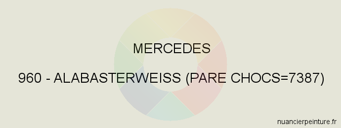 Peinture Mercedes 960 Alabasterweiss (pare Chocs=7387)