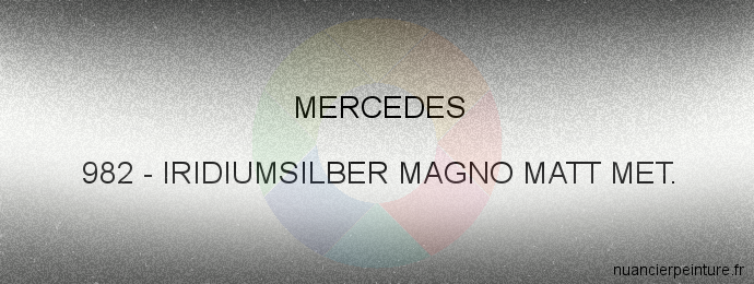 Peinture Mercedes 982 Iridiumsilber Magno Matt Met.