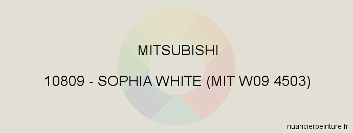Peinture Mitsubishi 10809 Sophia White (mit W09 4503)