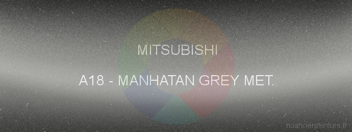 Peinture Mitsubishi A18 Manhatan Grey Met.