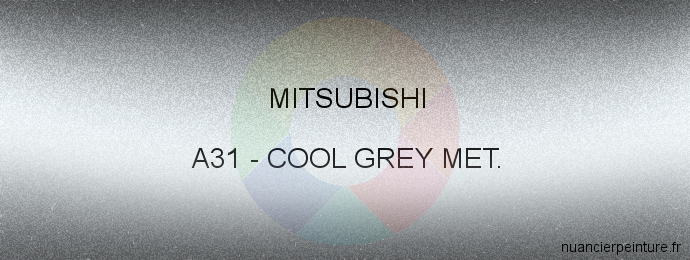 Peinture Mitsubishi A31 Cool Grey Met.