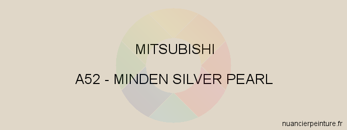 Peinture Mitsubishi A52 Minden Silver Pearl