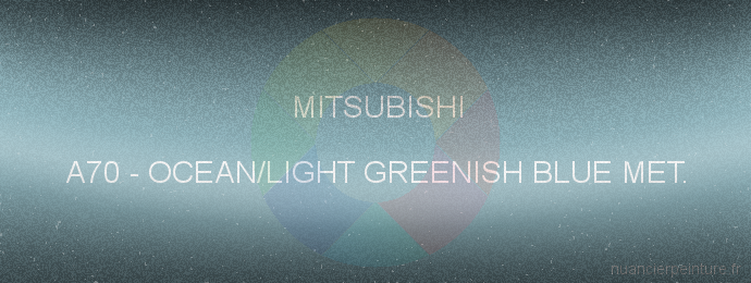 Peinture Mitsubishi A70 Ocean/light Greenish Blue Met.