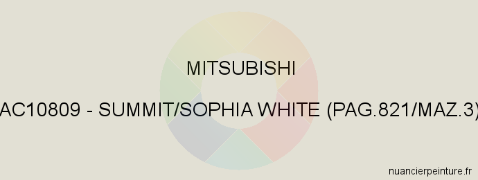 Peinture Mitsubishi AC10809 Summit/sophia White (pag.821/maz.3)