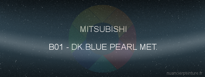 Peinture Mitsubishi B01 Dk.blue Pearl Met.