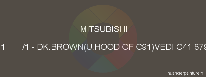 Peinture Mitsubishi C91 /1 Dk.brown(u.hood Of C91)vedi C41 6799/