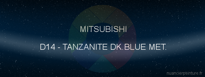 Peinture Mitsubishi D14 Tanzanite Dk.blue Met.