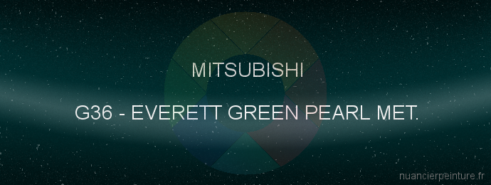 Peinture Mitsubishi G36 Everett Green Pearl Met.