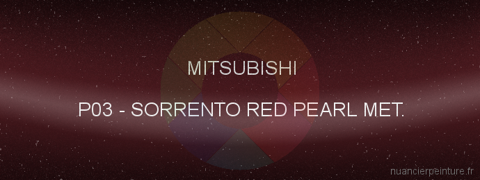 Peinture Mitsubishi P03 Sorrento Red Pearl Met.