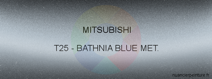 Peinture Mitsubishi T25 Bathnia Blue Met.