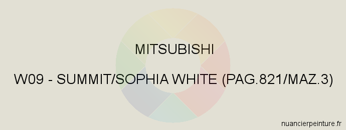 Peinture Mitsubishi W09 Summit/sophia White (pag.821/maz.3)