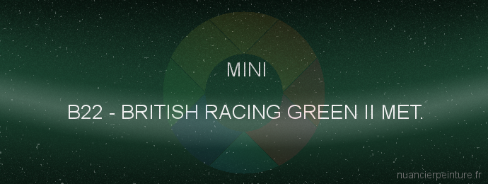 Peinture Mini B22 British Racing Green Ii Met.