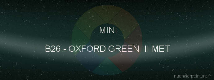 Peinture Mini B26 Oxford Green Iii Met