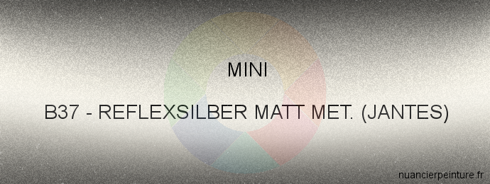 Peinture Mini B37 Reflexsilber Matt Met. (jantes)