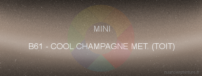 Peinture Mini B61 Cool Champagne Met. (toit)