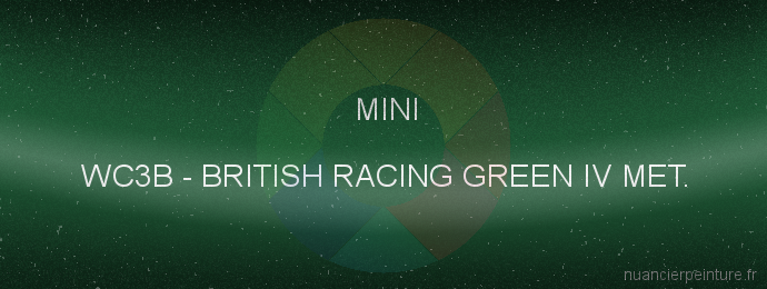 Peinture Mini WC3B British Racing Green Iv Met.