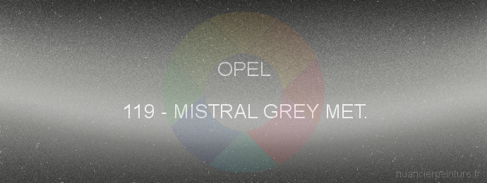 Peinture Opel 119 Mistral Grey Met.