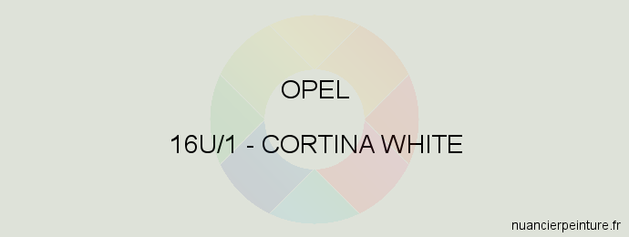 Peinture Opel 16U/1 Cortina White