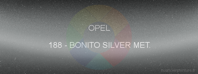 Peinture Opel 188 Bonito Silver Met.