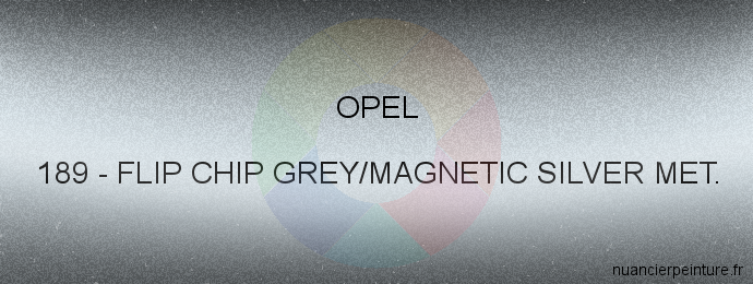 Peinture Opel 189 Flip Chip Grey/magnetic Silver Met.