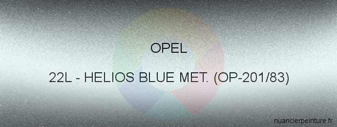 Peinture Opel 22L Helios Blue Met. (op-201/83)
