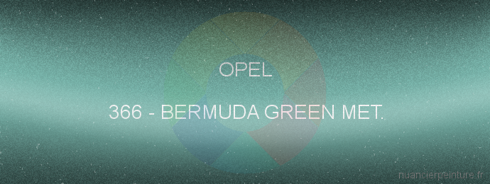 Peinture Opel 366 Bermuda Green Met.