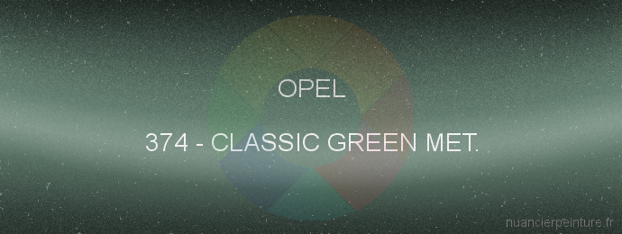 Peinture Opel 374 Classic Green Met.