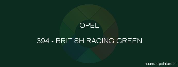 Peinture Opel 394 British Racing Green