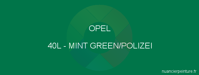 Peinture Opel 40L Mint Green/polizei