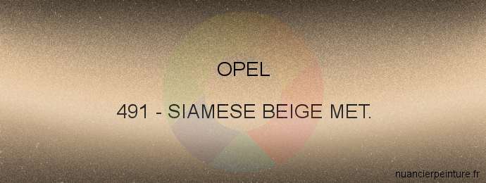 Peinture Opel 491 Siamese Beige Met.